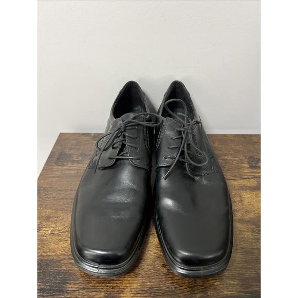 Ecco Berlin Plain Toe TIE BLACK 49754 ~ Men\'s Dress Shoe Sz 44 (US 10-10.5) EUC!